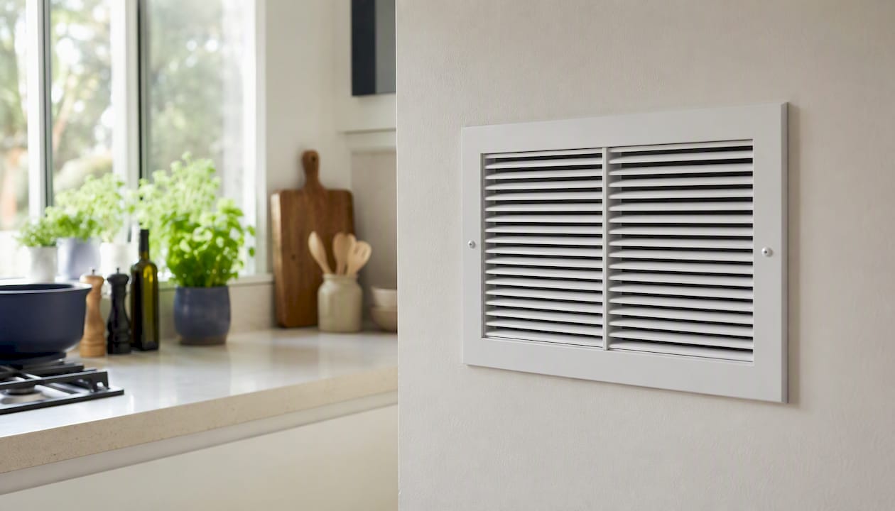 Clean air vent grille in modern home
