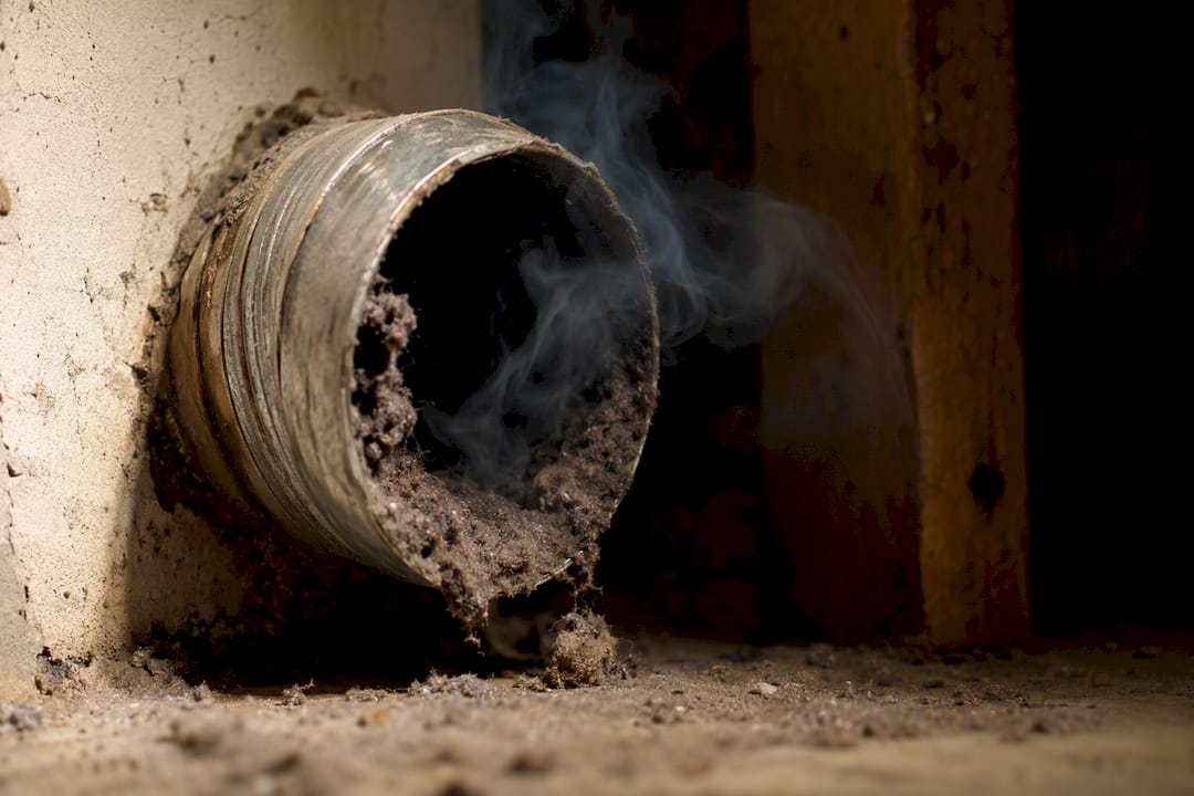 Lint buildup and smoke in dryer vent duct