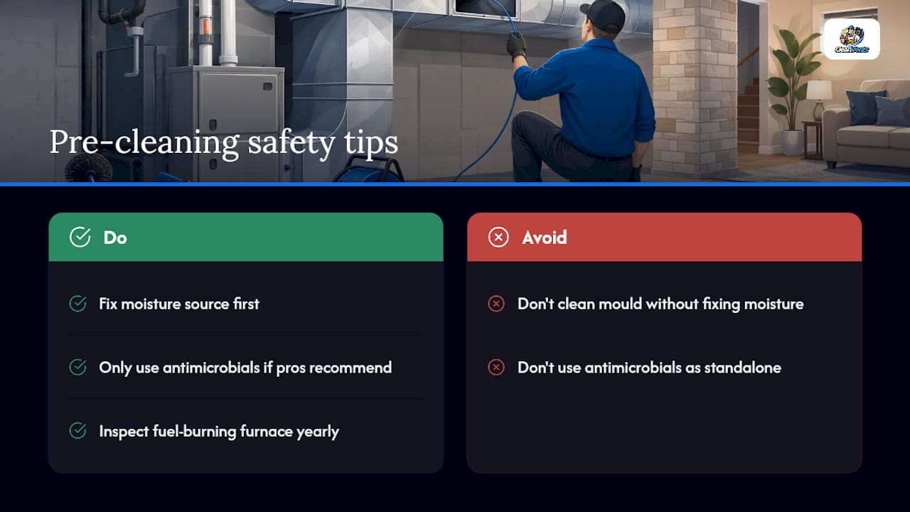 What safety risks should you know about before cleaning ducts? — overview diagram