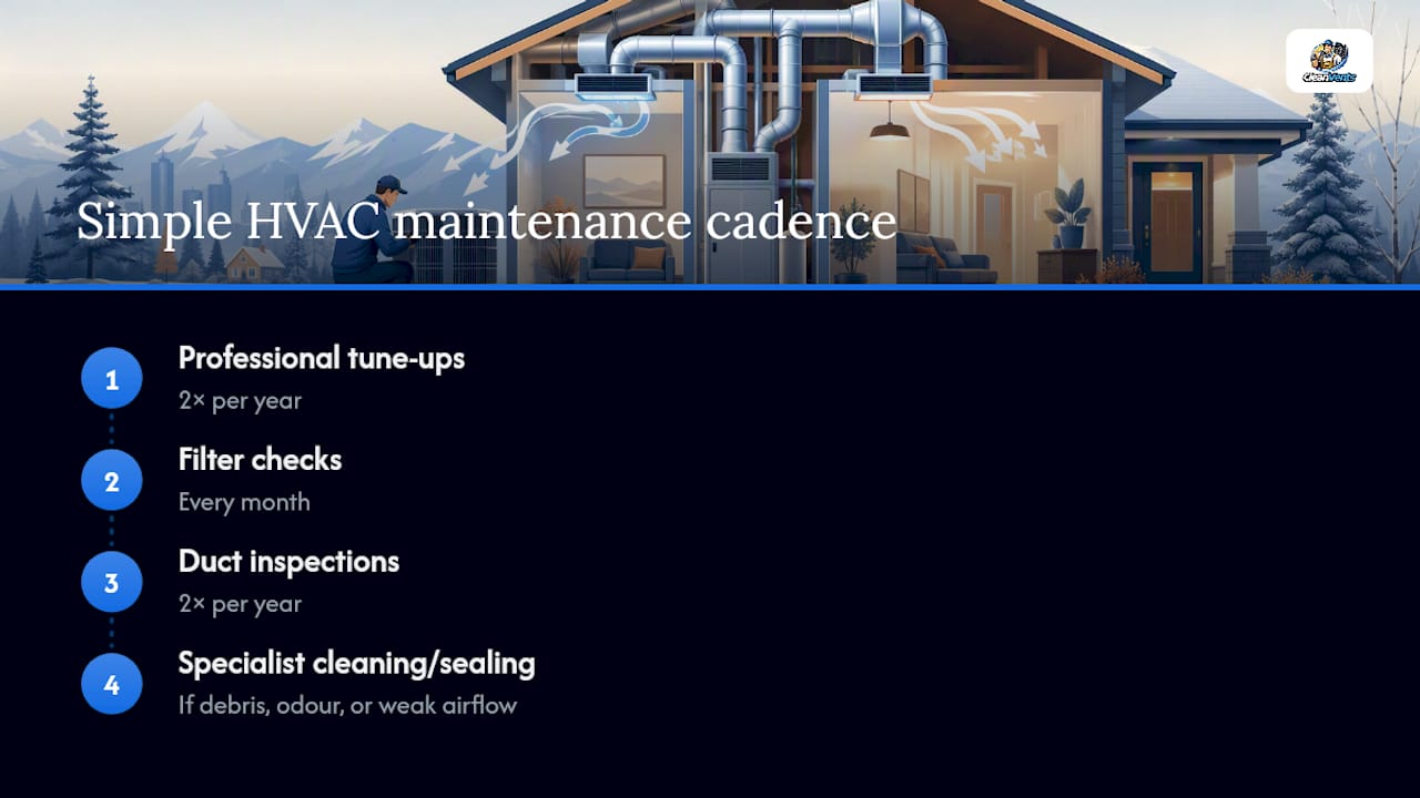 Recurring HVAC maintenance schedule overview