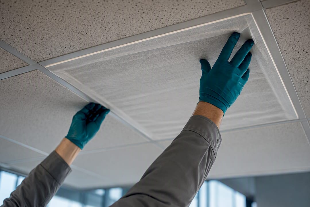Worker sealing an office return register