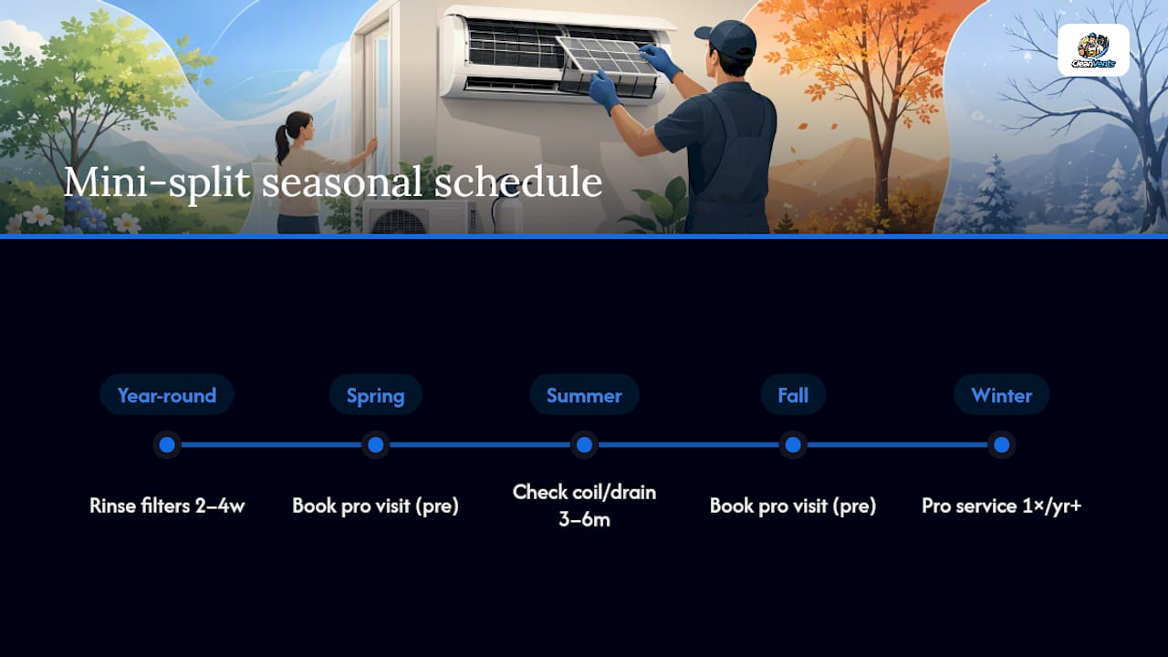 Mini split cleaning schedule timeline